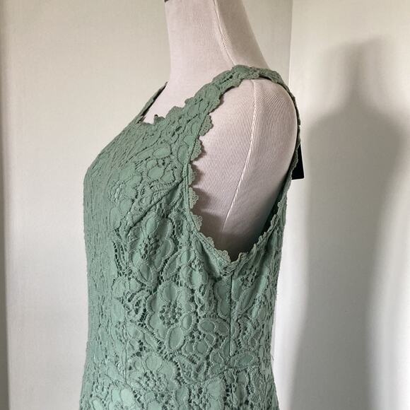City Triangles Moss Green Lace Fit & Flare Dress, Size 15 - Picture 4 of 8